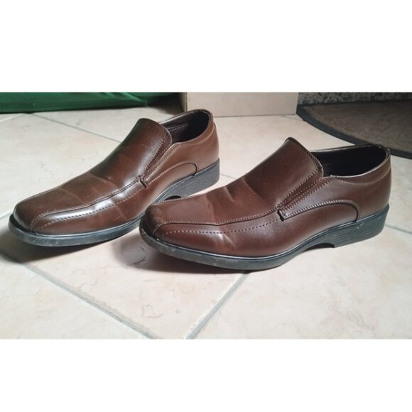 Bruno Marc Men's Dark Brown Cambridge Slip-on Loafers Square-Toe Dress Shoes - Picture 1 of 10